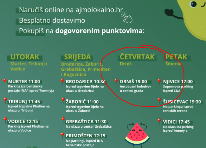 Ajmo lokalno od sada i u Drnišu: otvorena nova lokacija besplatne dostave